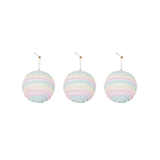 Kersthangers- Kerstballen- Foam- Eenhoornkleuren- S3- 8 cm