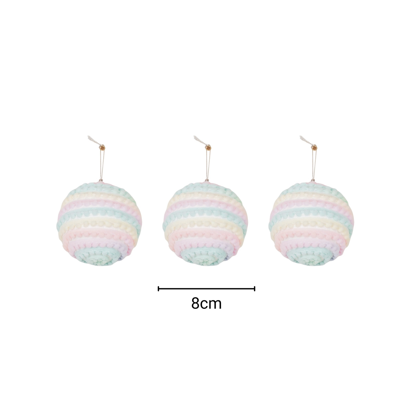 Kersthangers- Kerstballen- Foam- Eenhoornkleuren- S3- 8 cm