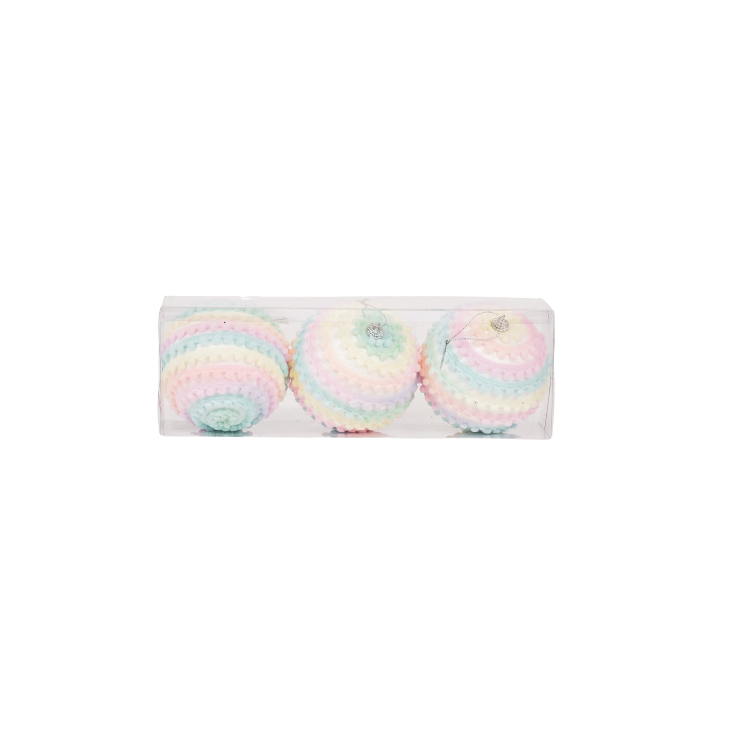 Kersthangers- Kerstballen- Foam- Eenhoornkleuren- S3- 8 cm